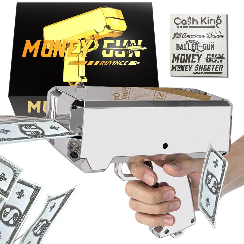 RUVINCE Money Gun Shooter - RUVINCE Money Gun for Movies That Look Real  Prop Gun Make it Rain  Handheld Cash Gun for Game Movies Party - Image 1